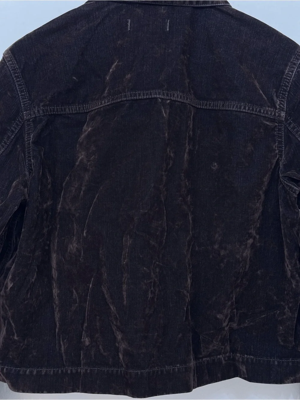 Madewell Flocked Denim Chore Jacket size medium Brown Velvet equestrian vintage